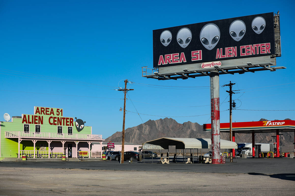 Area 51 Alien Center in Amargosa Valley on Tuesday, Feb. 1, 2022. The gas station is where Nye ...