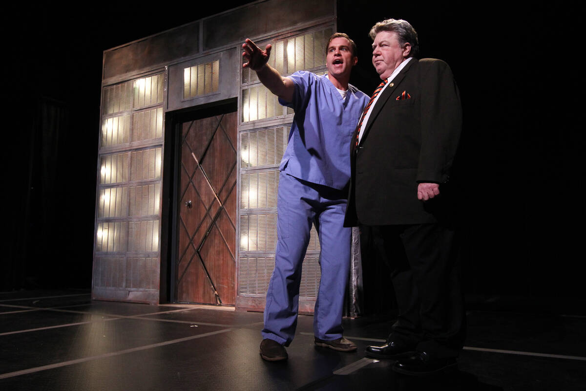 Darren Ritchie and George Wendt perform during a dress rehearsal for a production of "Re-animat ...