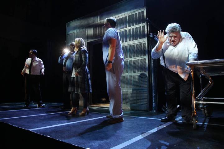 George Wendt, right, performs during a dress rehearsal for a production of "Re-animator The Mus ...