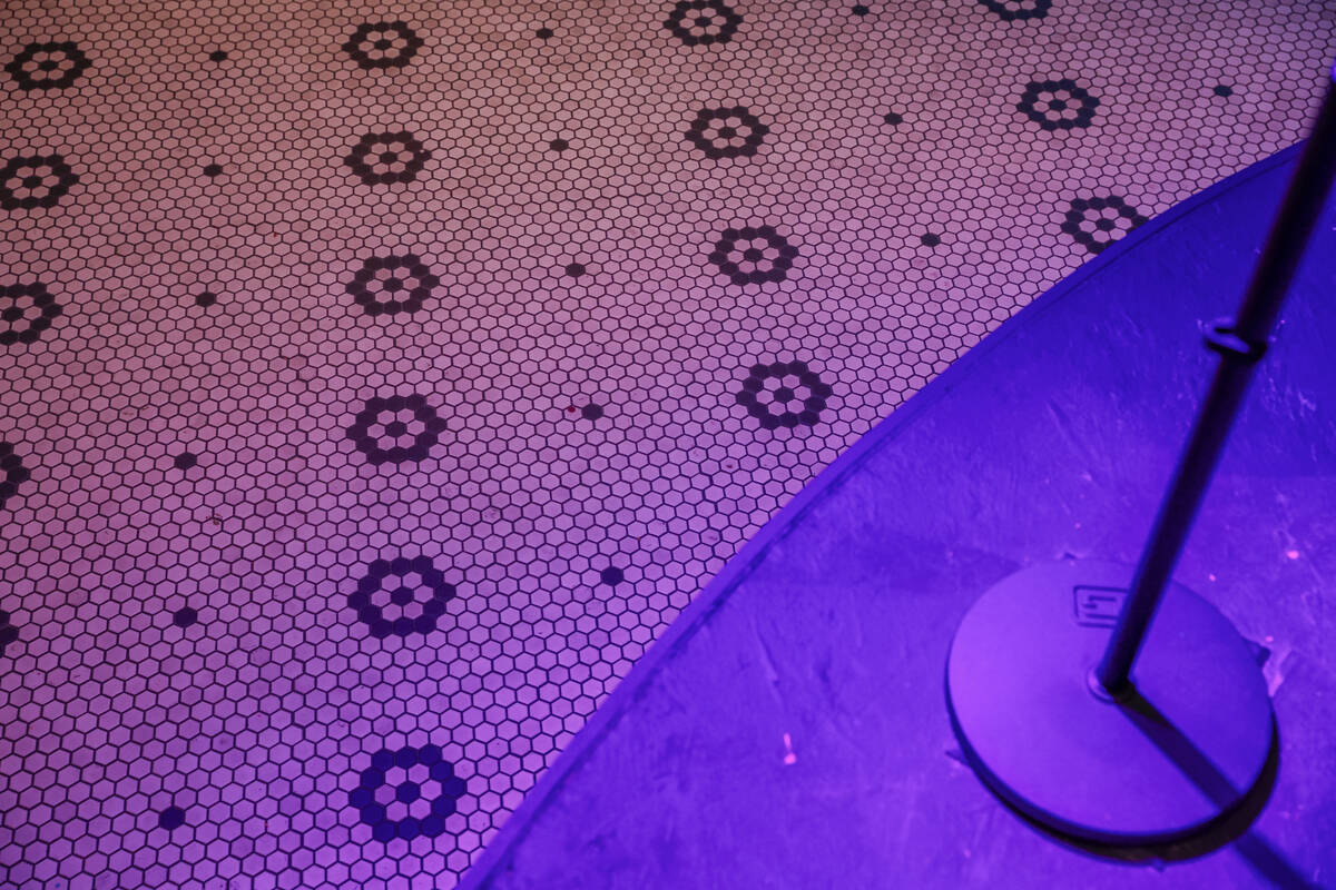 The tiled floor of Smelly Cat, a new karaoke bar opening soon in the Grand Bazaar Shops on The ...