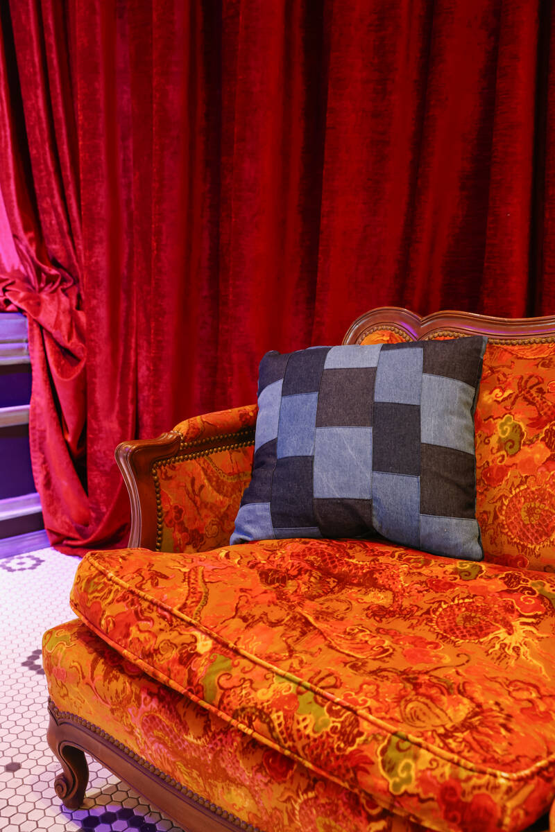 A couch sits next to the stage at Smelly Cat, a new karaoke bar opening soon in the Grand Bazaa ...