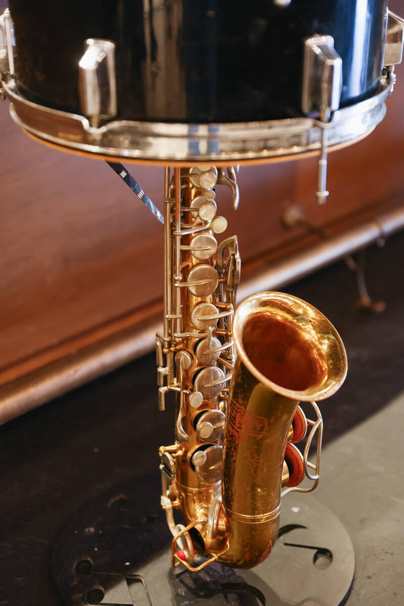 Tables made of drums and saxophones decorate the lounge of Smelly Cat, a new karaoke bar openin ...