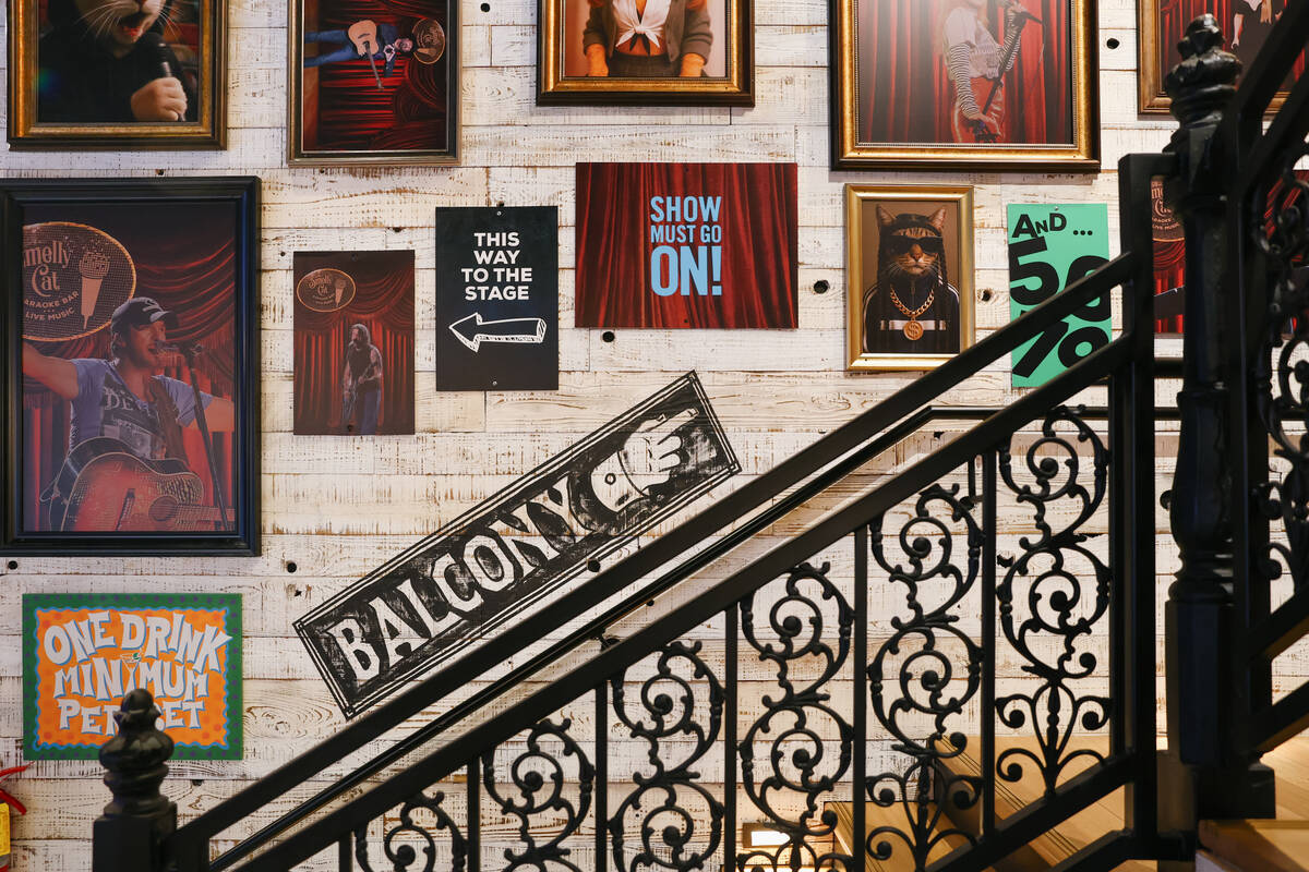 Stairs lead to the second floor balcony of Smelly Cat, a new karaoke bar opening soon in the Gr ...