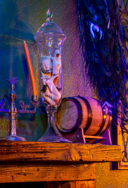 Dramatic lighting and funky art are a focus of the new Grey Witch bar and restaurant on Thursda ...