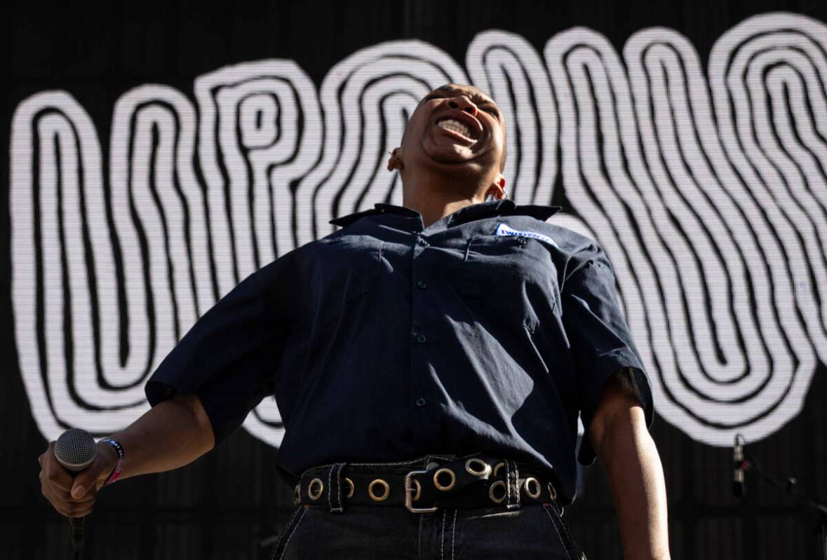 KT of Upchuck performs during the first day of the Punk Rock Bowling music festival on Saturday ...