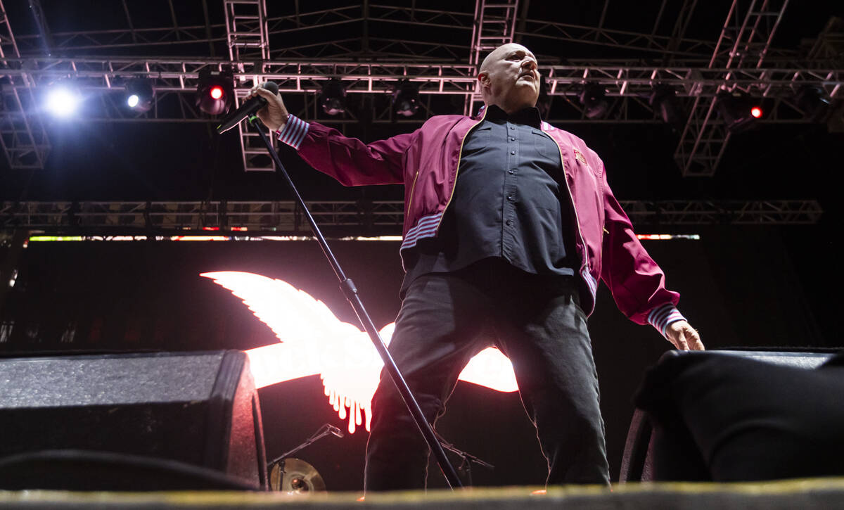 Colin McFaull of Cock Sparrer performs during the first day of the Punk Rock Bowling music fest ...
