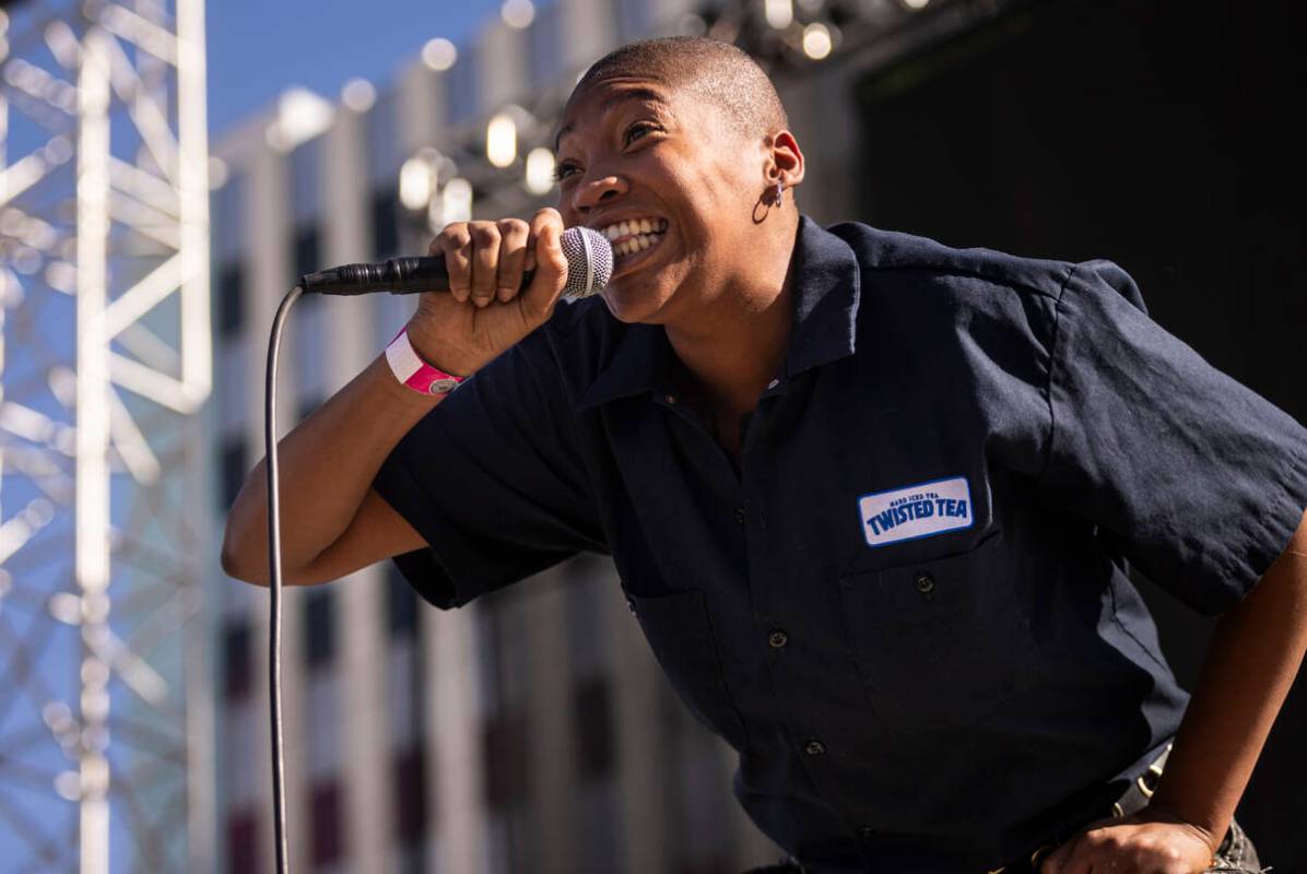 KT of Upchuck performs during the first day of the Punk Rock Bowling music festival on Saturday ...