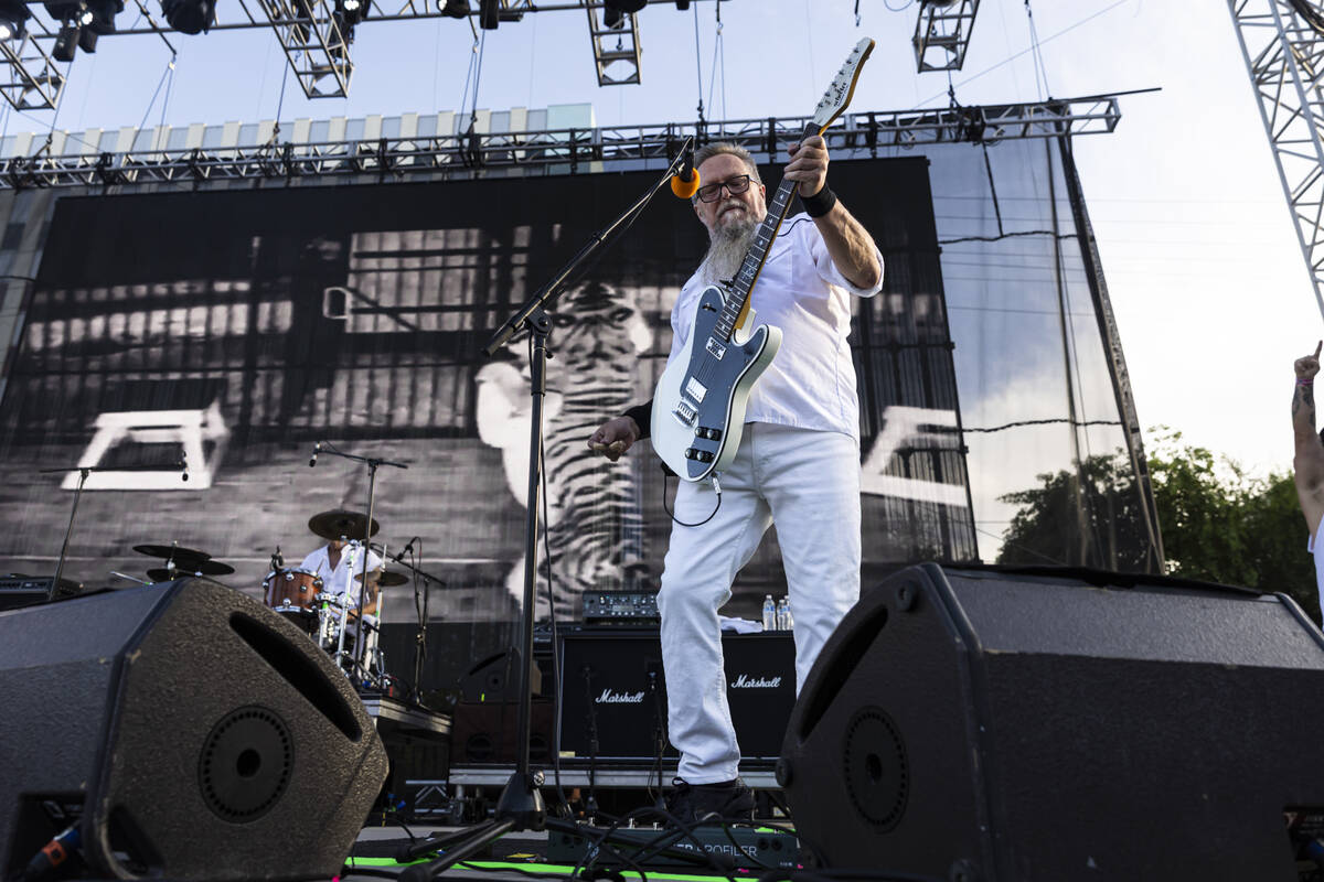 Pete Dee of The Adicts performs during the first day of the Punk Rock Bowling music festival on ...