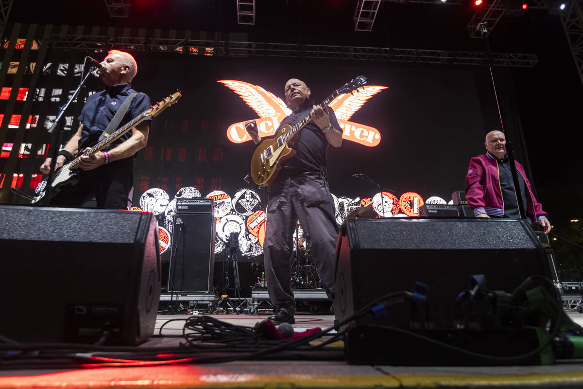 Cock Sparrer performs during the first day of the Punk Rock Bowling music festival on Saturday, ...