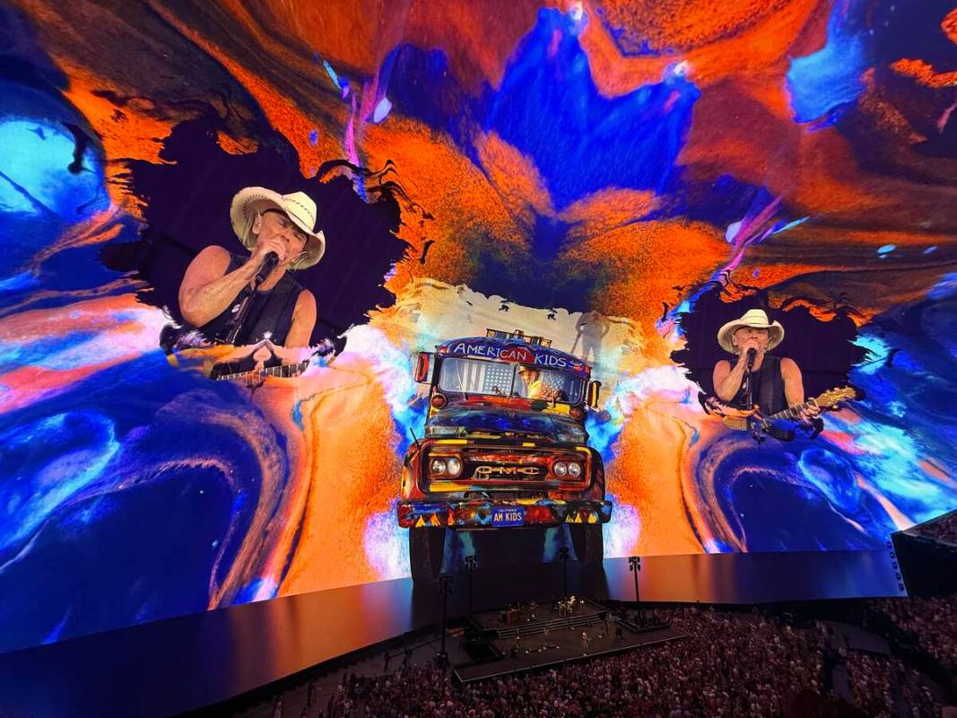 A scene from Kenny Chesney's residency production at Sphere on Saturday, May 24, 2025. (John Ka ...