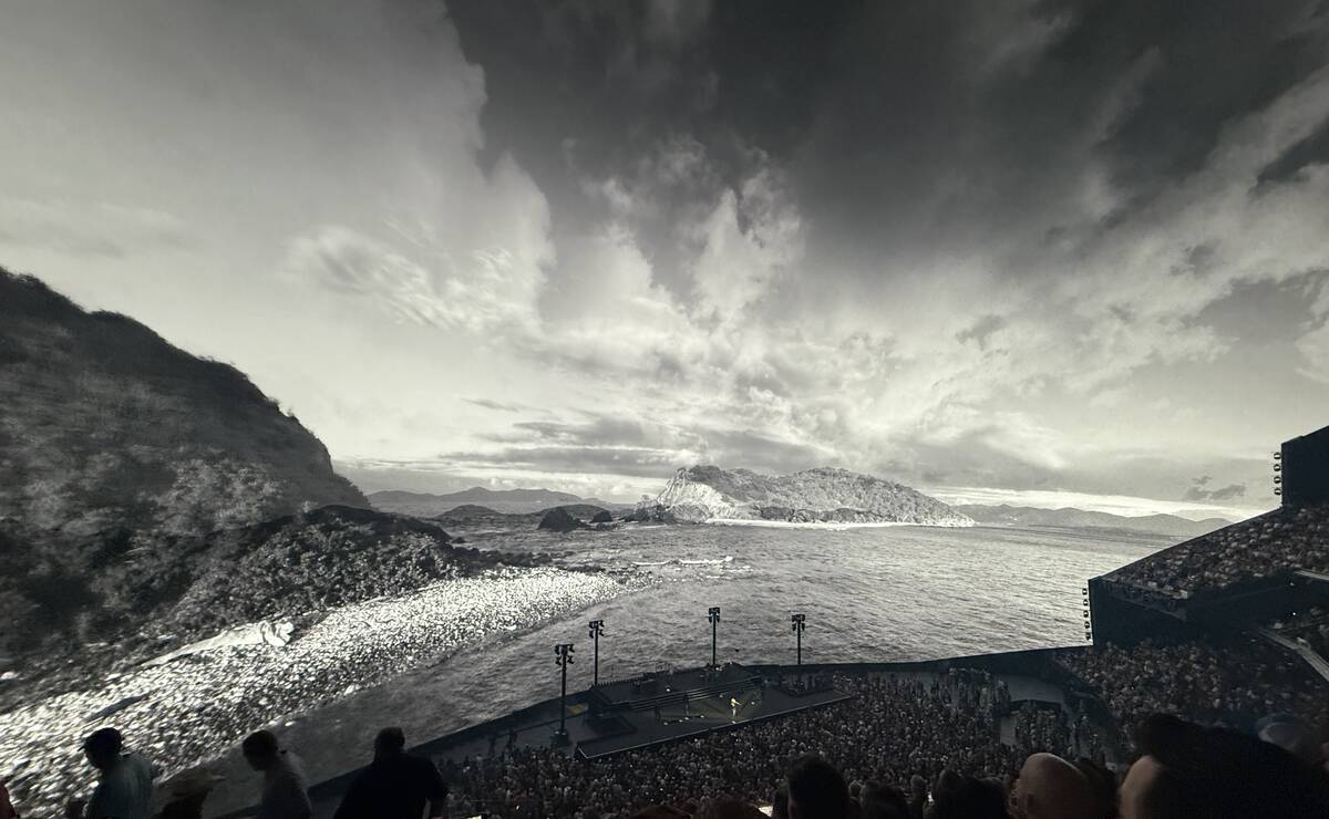 A scene from Kenny Chesney's residency production at Sphere on Saturday, May 24, 2025. (John Ka ...
