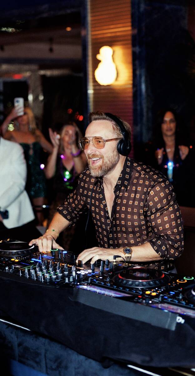 David Guetta spins freely at Poodle Room at Fontainebleau Las Vegas on Saturday, May 24, 2025. ...