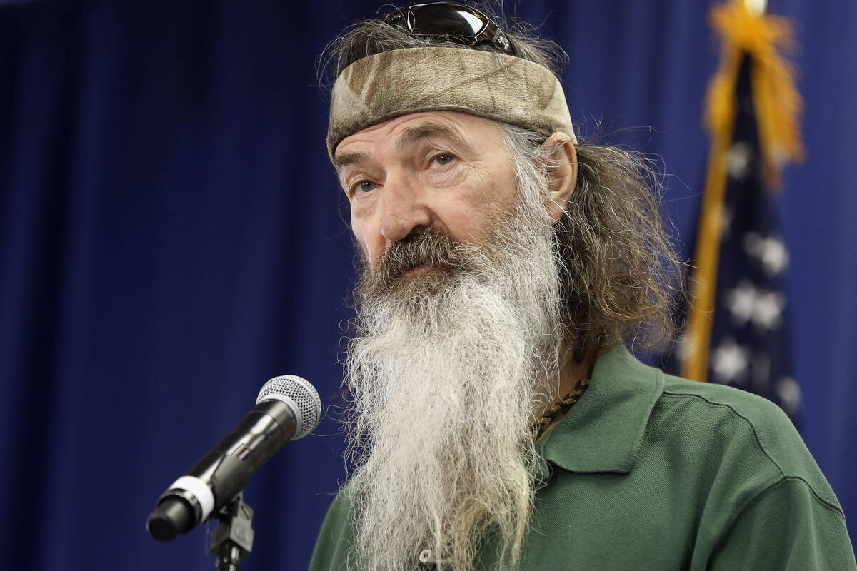 Phil Robertson of the Duck Dynasty reality television program speaks at a Republican presidenti ...