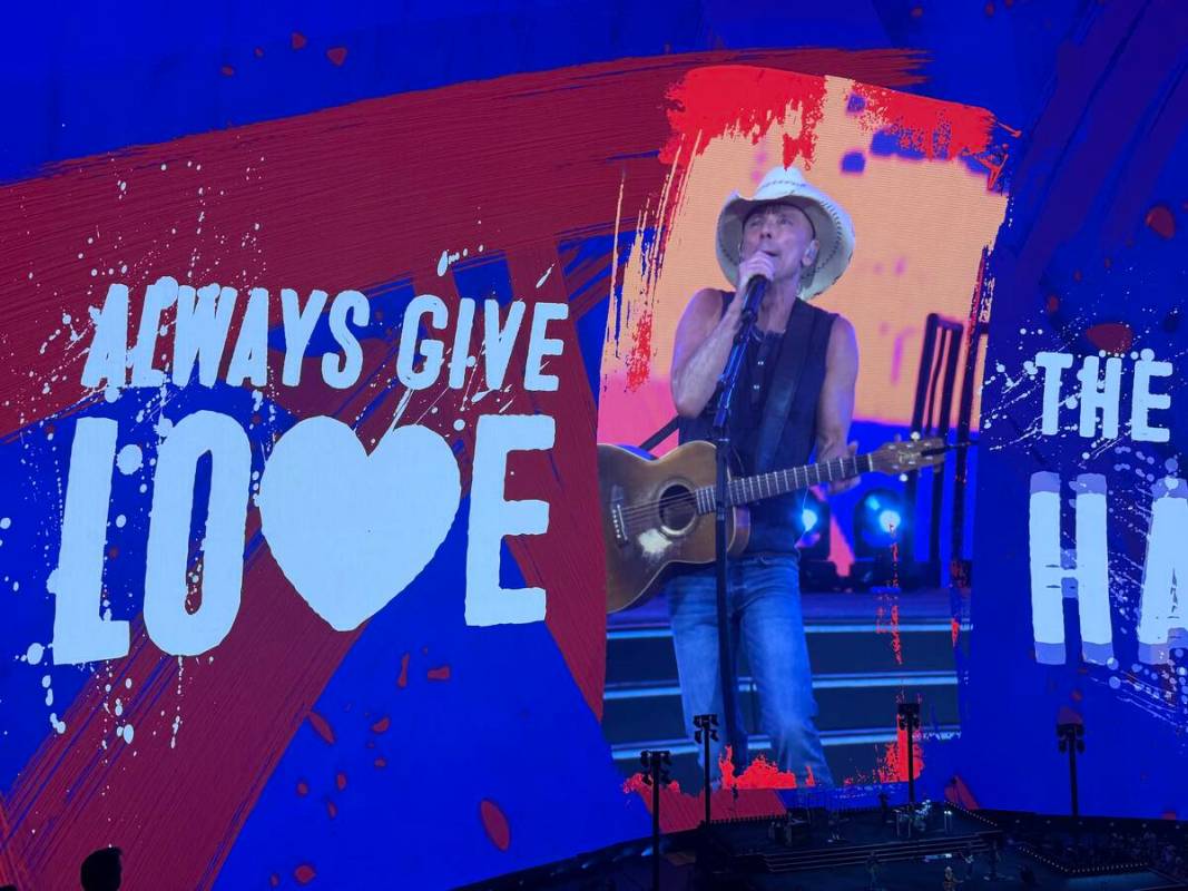 A scene from Kenny Chesney's residency production at Sphere on Saturday, May 24, 2025. (John Ka ...