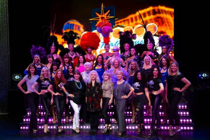 Las Vegas showgirls of past and present pose for a portrait to celebrate the first ever Nationa ...