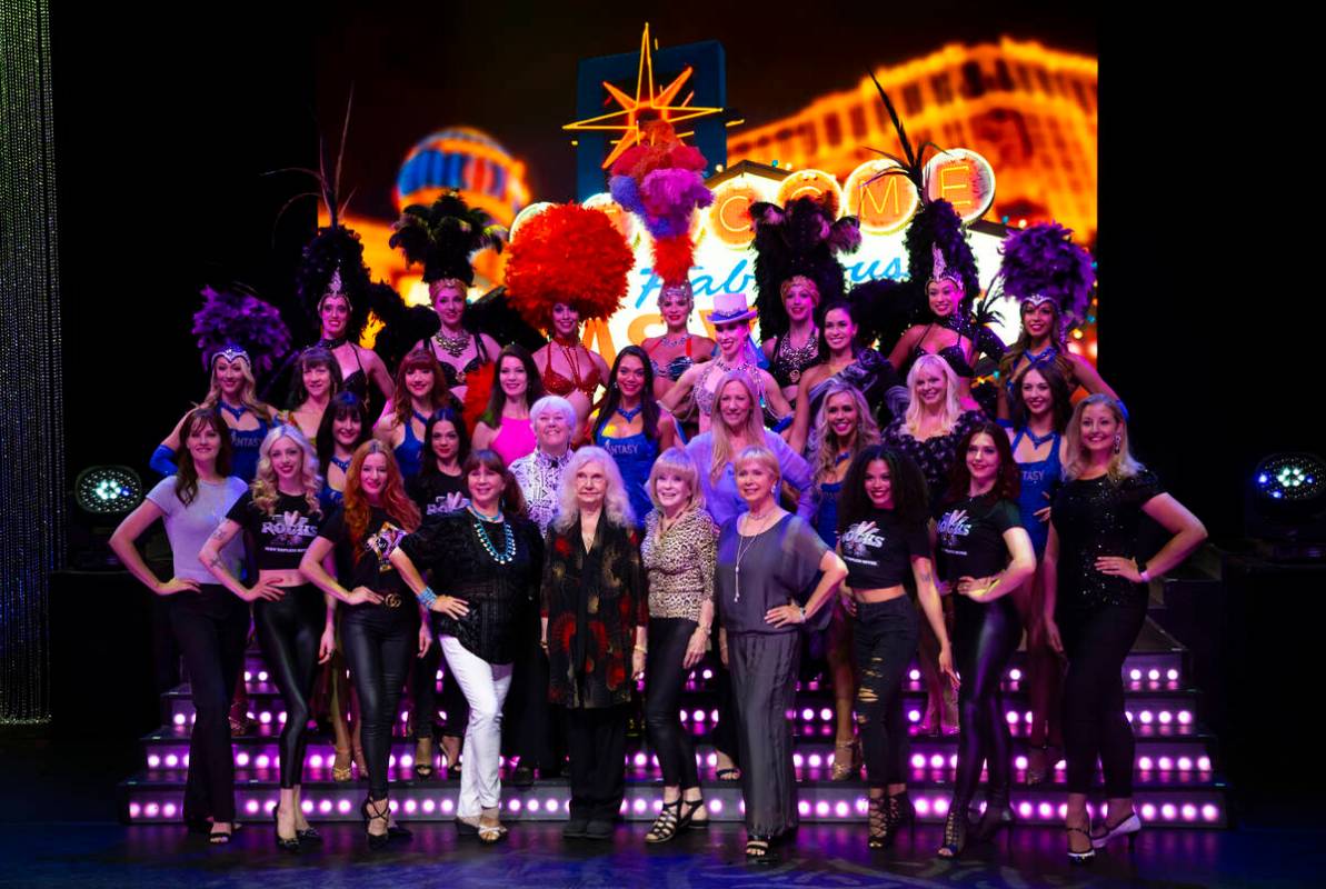 Las Vegas showgirls of past and present pose for a portrait to celebrate the first ever Nationa ...