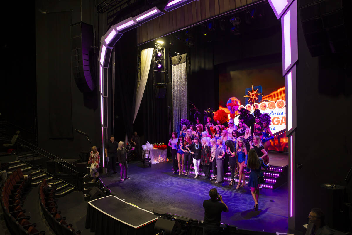 Las Vegas showgirls of past and present pose for a portrait to celebrate the first ever Nationa ...
