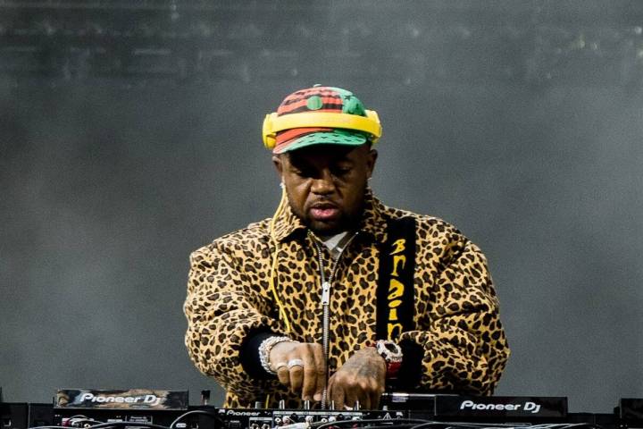 DJ Mustard performs at the "Grand National Tour" at Bank Stadium in Minneapolis on Saturday, Ap ...