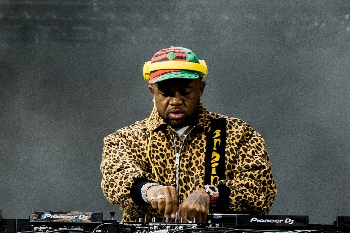 DJ Mustard performs at the "Grand National Tour" at Bank Stadium in Minneapolis on Saturday, Ap ...