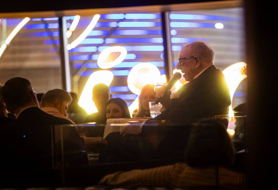 Former Las Vegas Mayor Oscar Goodman speaks during an "Oscar's DInner" series event a ...