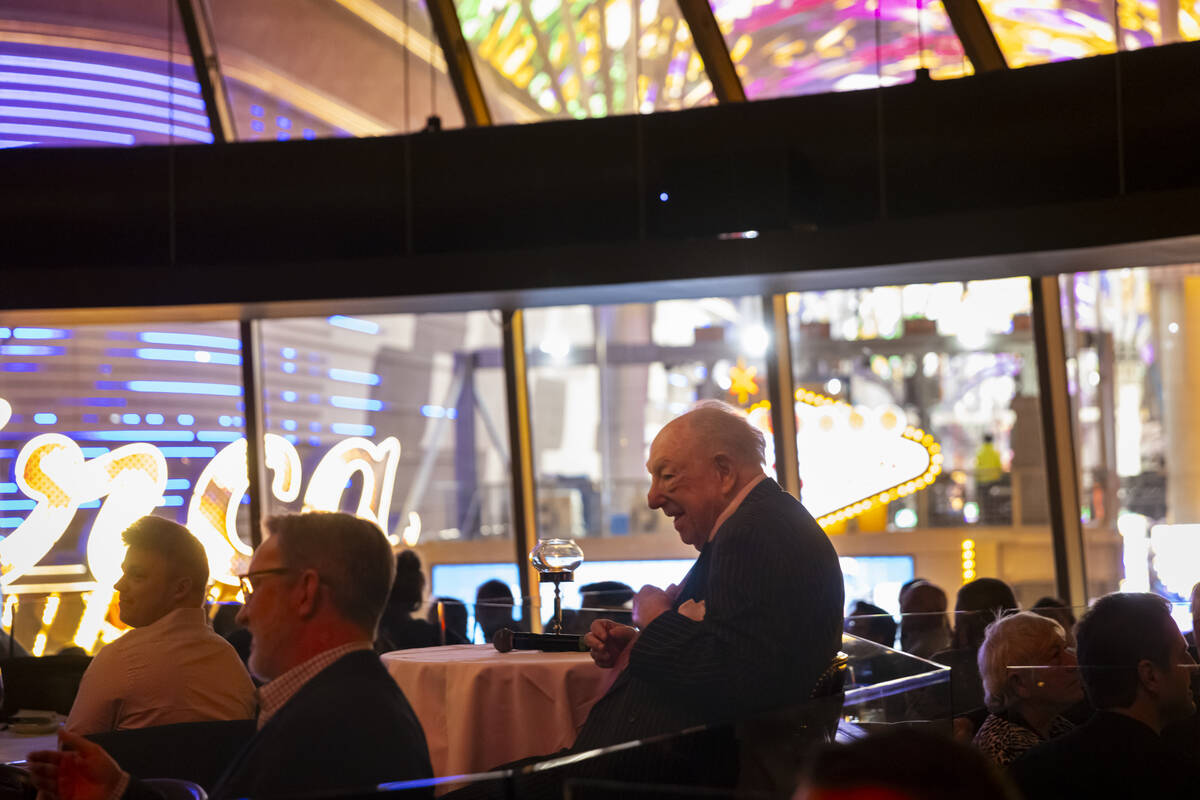 Former Las Vegas Mayor Oscar Goodman speaks during an "Oscar's DInner" series event a ...