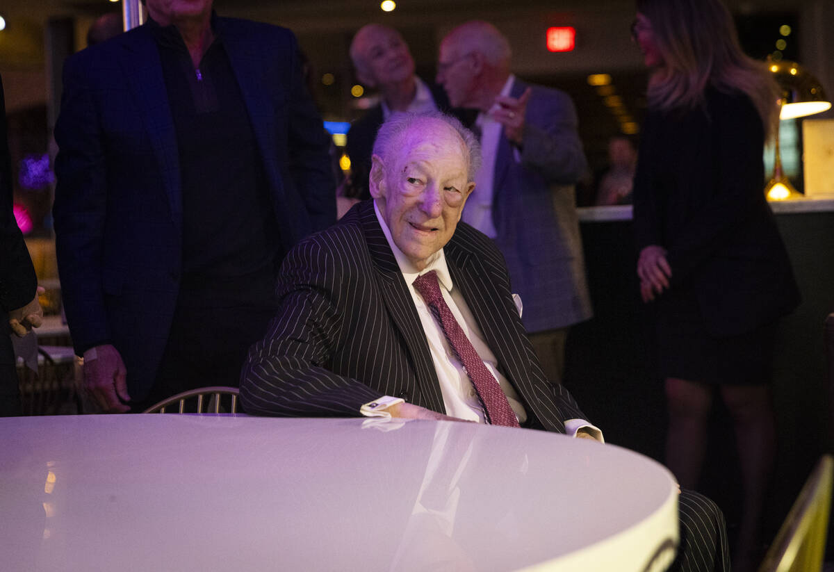 Former Las Vegas Mayor Oscar Goodman looks on before an "Oscar's DInner" series event ...