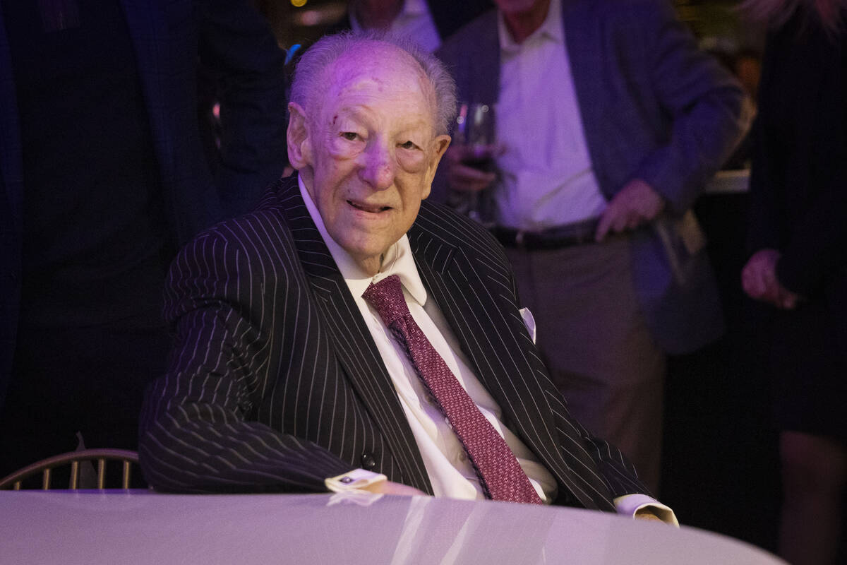 Former Las Vegas Mayor Oscar Goodman looks on before an "Oscar's DInner" series event ...