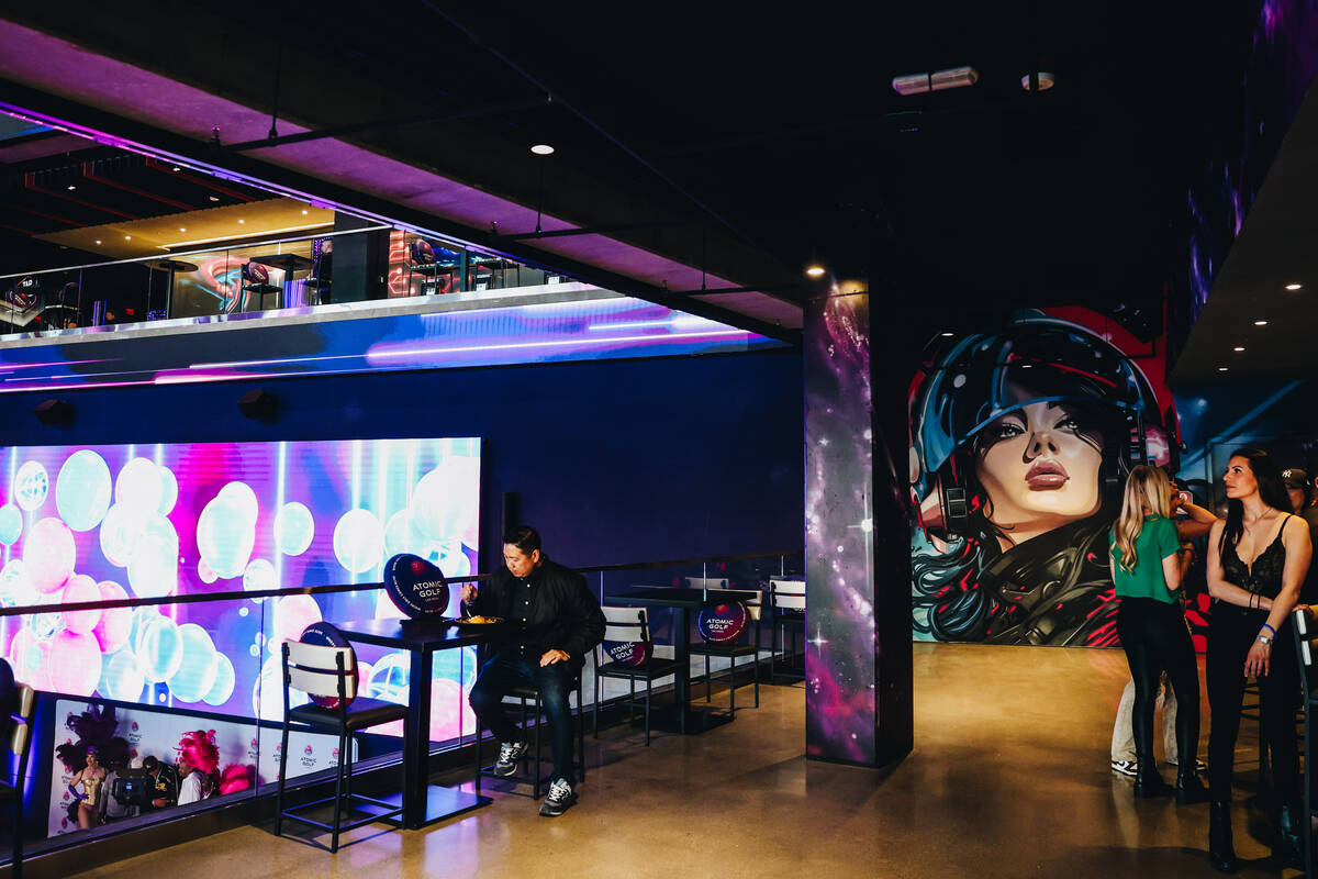 The inside of Atomic Golf is seen on Wednesday, March 20, 2024, in Las Vegas. (Madeline Carter/ ...