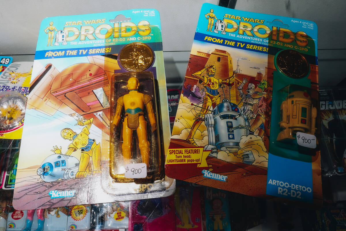 at Brad's Toys & Collectibles Sunday, March 30, 2025, in Las Vegas. (Madeline Carter/Las Ve ...
