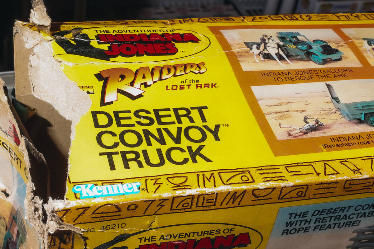 An old “Indiana Jones” toy is seen at Brad's Toys & Collectibles Sunday, Marc ...