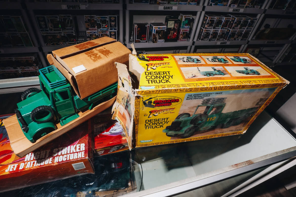 An old “Indiana Jones” toy is seen at Brad's Toys & Collectibles Sunday, Marc ...