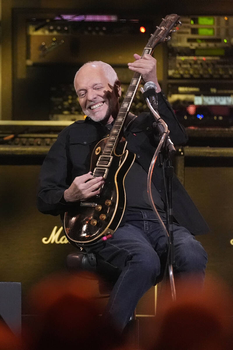 Peter Frampton performs during the 39th Annual Rock & Roll Hall of Fame Induction Ceremony ...