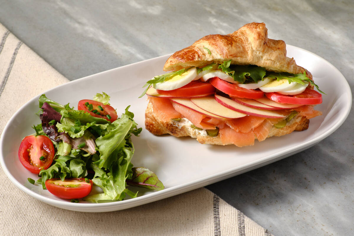 A smoked salmon croissant from Baguette Cafe, which opened a third Las Vegas location, in downt ...