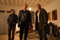 Bryce Dallas Howard as "Kat," Orlando Bloom as "Marlon," Nick Mohammed as "Hugh" in "Deep Cover ...