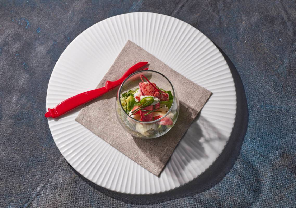 A Las Vegas lobster salad from "Viva La Lobster," a new cookbook from Vegas chef Grant MacPhers ...