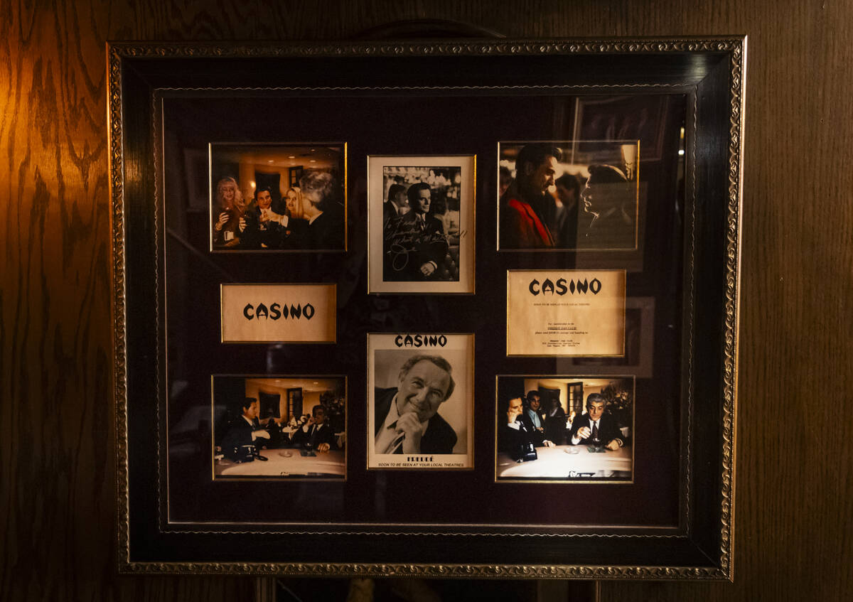 Photos from the movie “Casino” are seen at Piero's Italian Cuisine, which was use ...