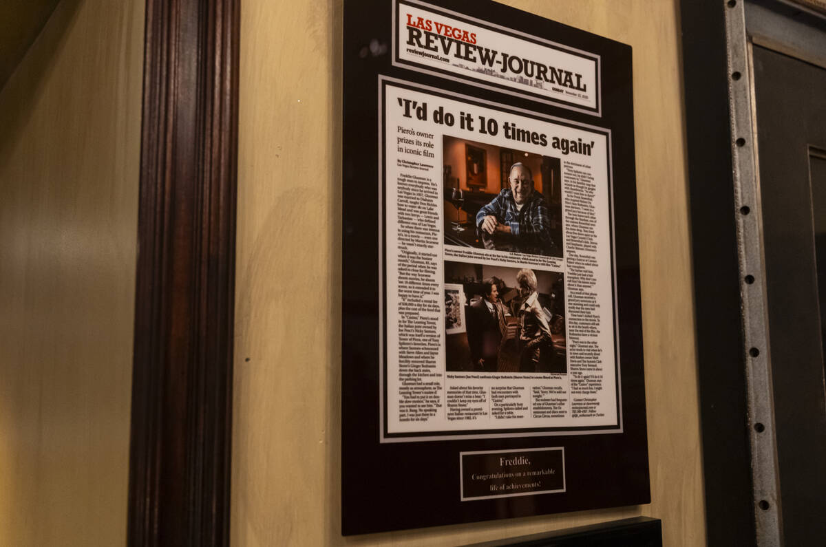 The interior is seen at Piero's Italian Cuisine on Monday, June 2, 2025, in Las Vegas. (Chase S ...