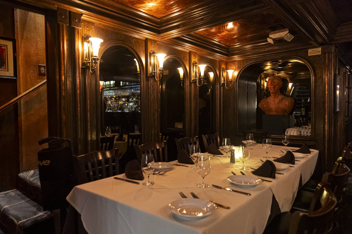 A dining area is seen at Piero's Italian Cuisine on Monday, June 2, 2025, in Las Vegas. (Chase ...