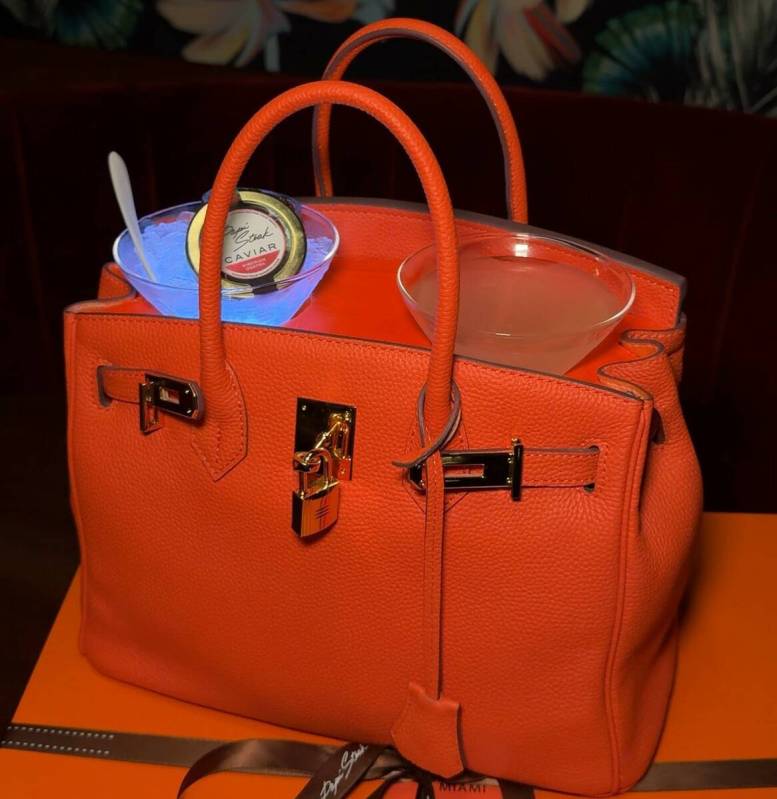 The drink called It's Not a Bag, It's a Cocktail at Papi Steak in Fontainebleau on the Las Vega ...