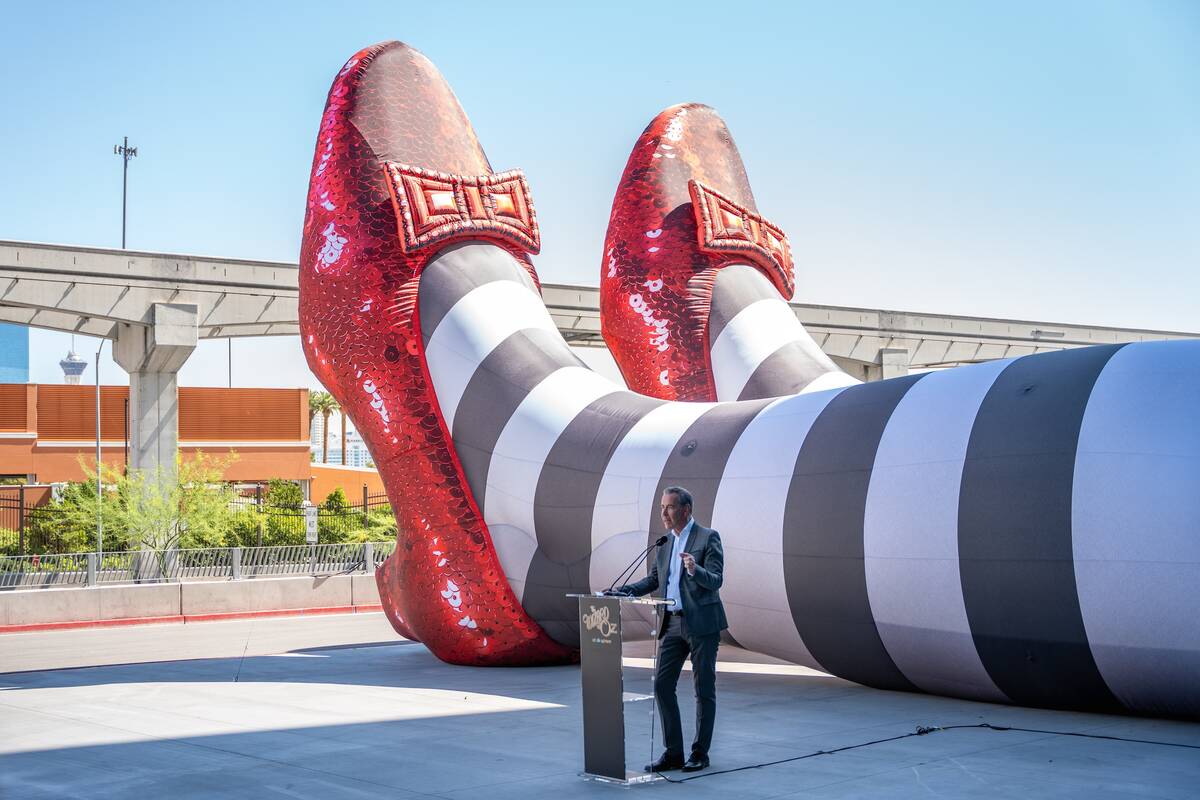 The Wicked Witch of the East made a larger-than-life appearance at Sphere’s outdoor acti ...