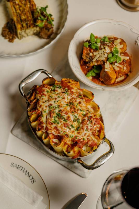 Paccheri pasta from Sartiano's Italian Steakhouse, which is set to debut in winter 2025 in Wynn ...