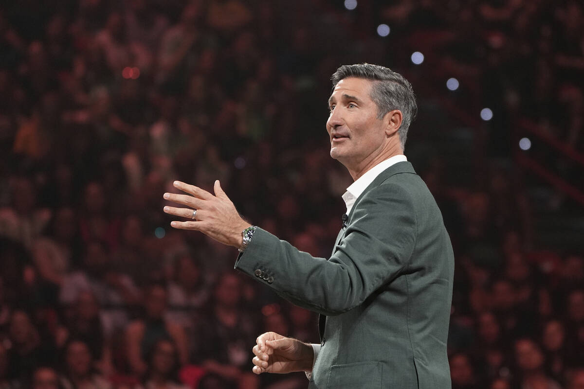 Brian Niccol, chairman and chief executive officer of Starbucks, speaks at the Starbucks Leader ...
