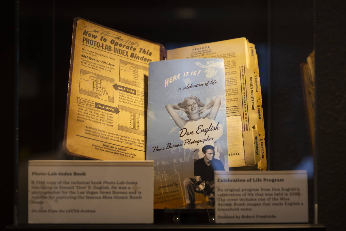 A brochure for the celebration of life for Las Vegas News Bureau photographer Don English featu ...