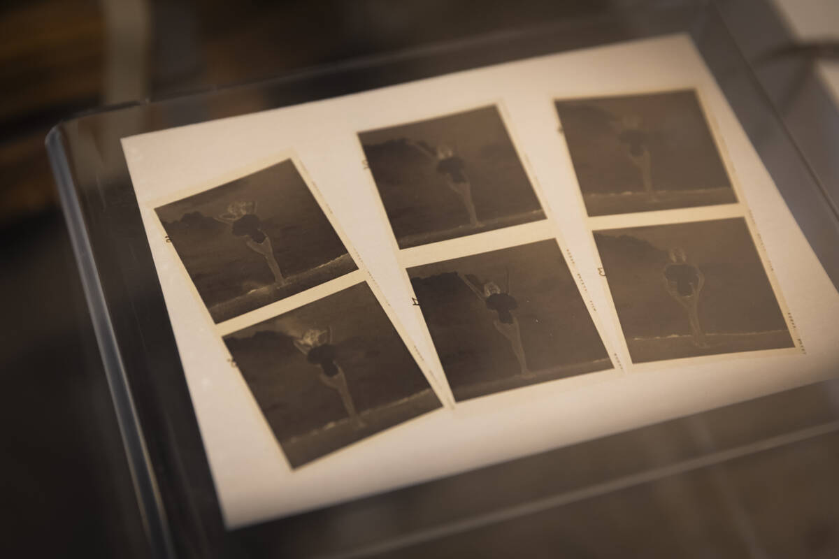 Negatives of “Miss Atomic Bomb” model Anna Lee Mahoney, a Copa Girl at the Sands ...