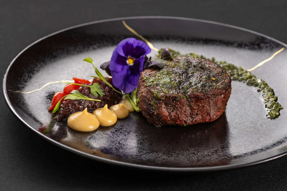 An 8-ounce filet mignon is part of the four-course prix fixe menu served daily at Scotch 80 Pri ...