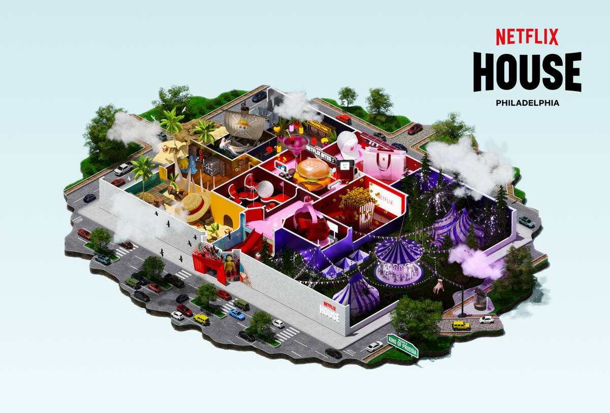 This rendering shows what to expect from Netflix House Philadelphia. (Netflix)