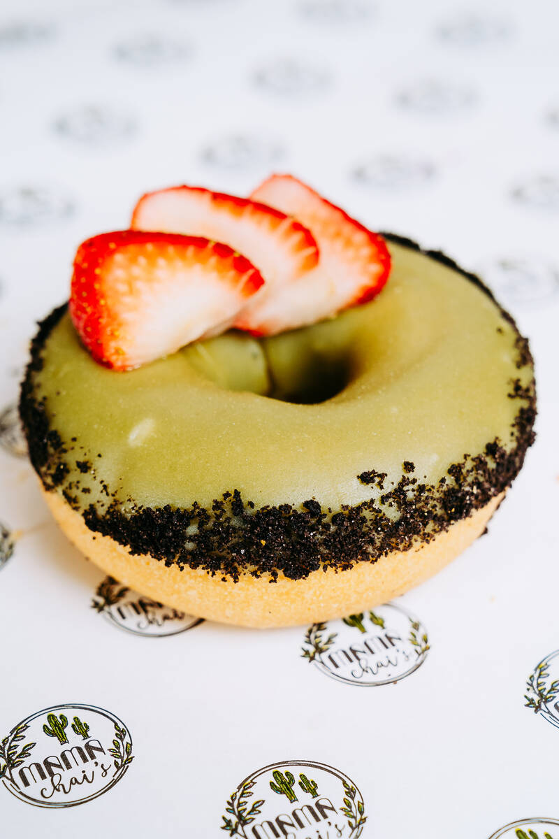 Matcha Strawberry Oreo doughnut at Mama Chai's (Martin Miranda, OneSeven Agency)