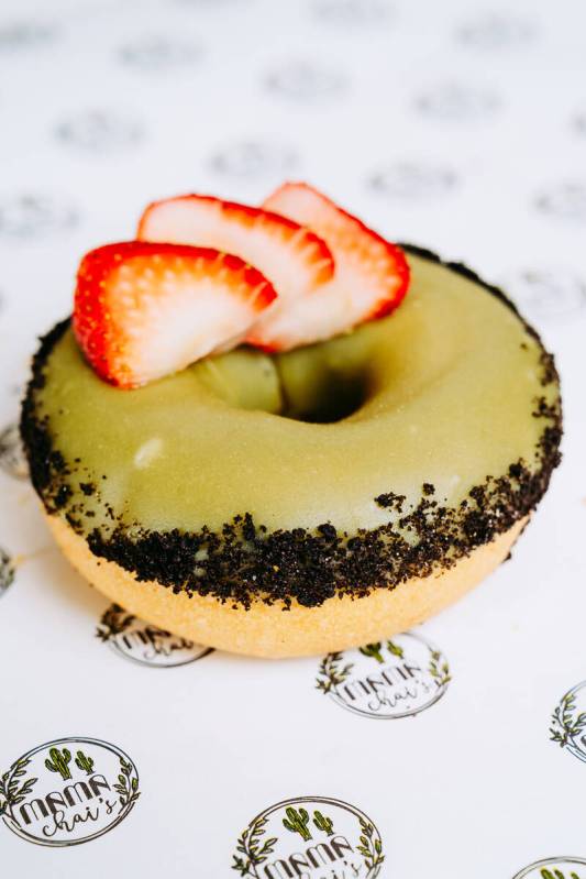 Matcha Strawberry Oreo doughnut at Mama Chai's (Martin Miranda, OneSeven Agency)