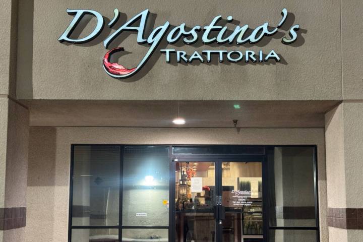 The exterior of D'Agostino's Trattoria is seen in Las Vegas on June 18, 2025, just after closin ...