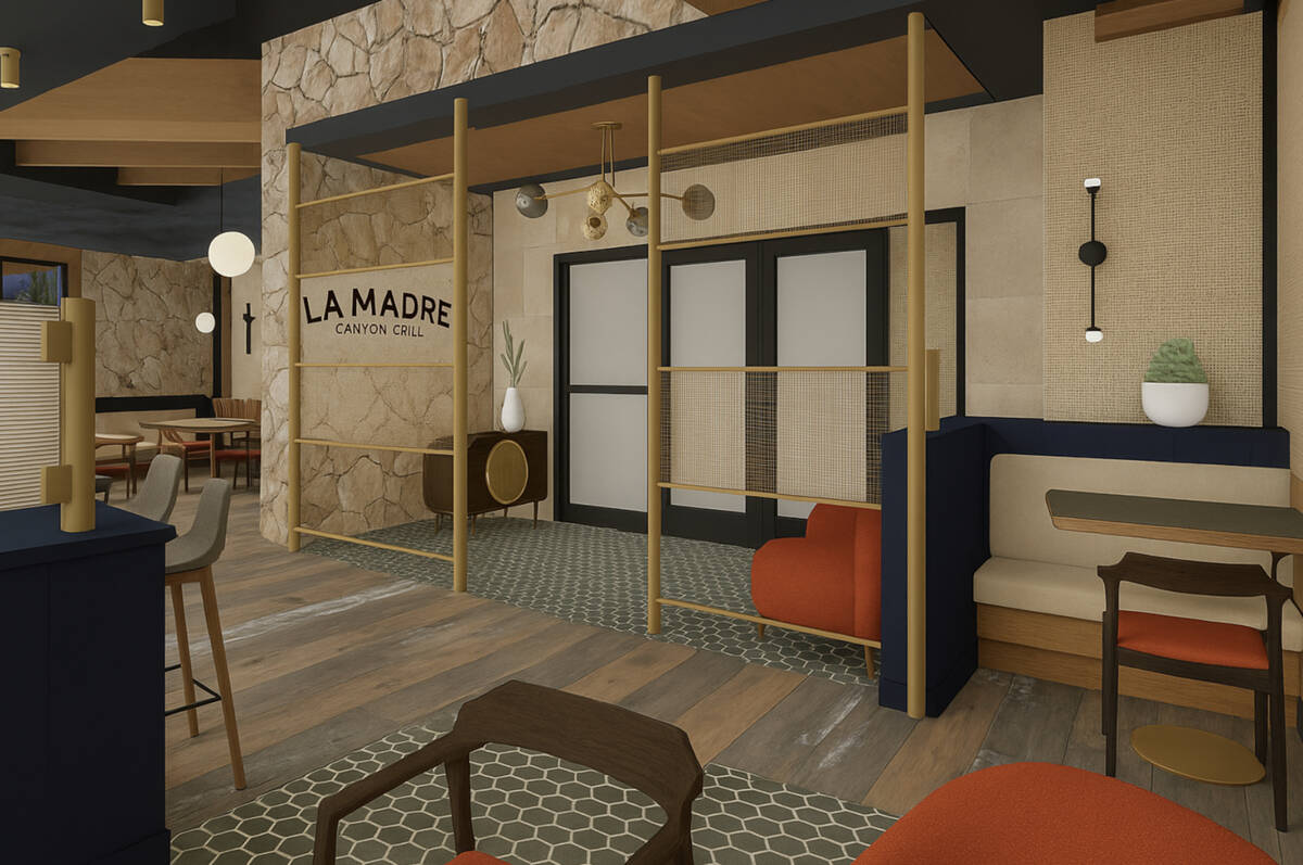 A rendering of the remodel, as of summer 2025, at La Madre Canyon Grill in southwest Las Vegas. ...